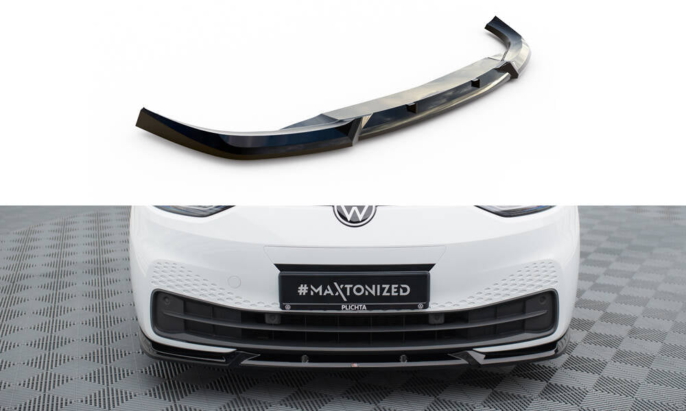 Street+ Spoilerlippe Front Ansatz V.2 passend für VW ID.3 Mk1 schwarz Hochglanz – Ansicht 2