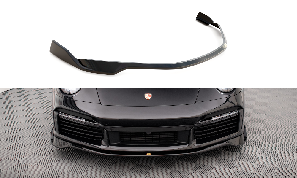 Street+ Spoilerlippe Front Ansatz passend für Porsche 911 Turbo S 992 schwarz Hochglanz – Ansicht 2