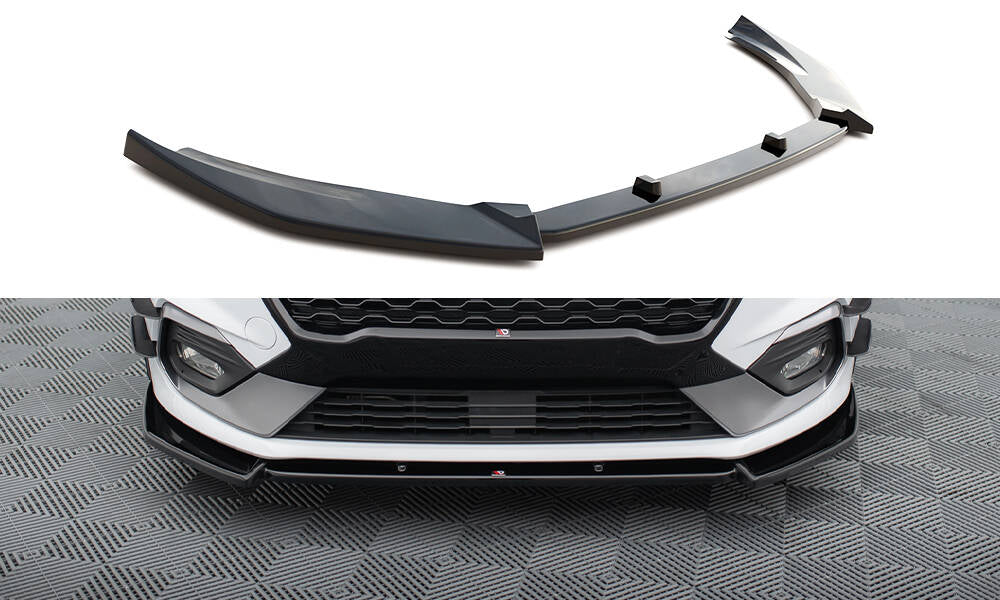 Street+ Spoilerlippe Front Ansatz V.7 passend für Ford Fiesta Mk8 ST / ST-Line schwarz Hochglanz – Ansicht 2