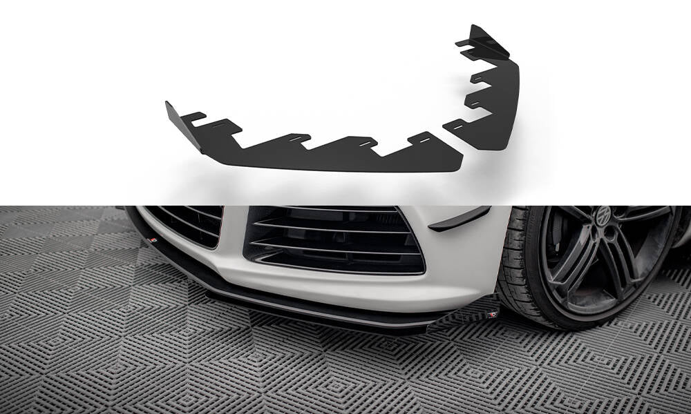Front Stoßstange Flaps passend für VW Scirocco R Mk3 schwarz Hochglanz – Ansicht 2