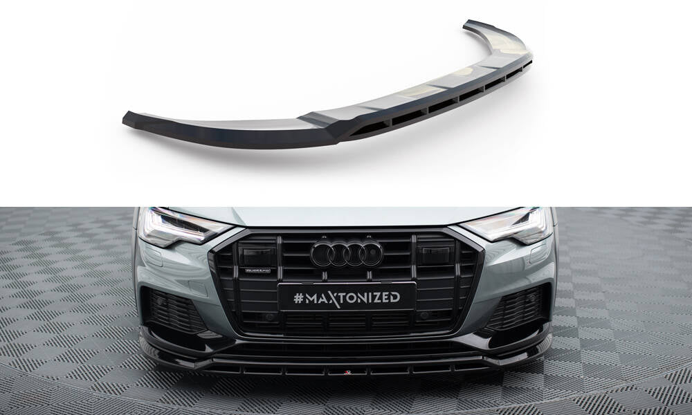Street+ Spoilerlippe Front Ansatz passend für Audi A6 Allroad C8 schwarz Hochglanz – Ansicht 2