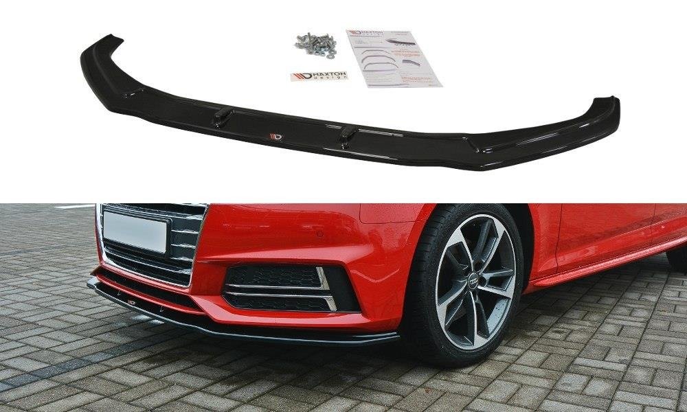 Street+ Spoilerlippe Front Ansatz V.2 passend für Audi S4 / A4 S-Line B9 schwarz Hochglanz – Ansicht 2