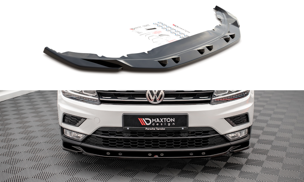 Street+ Spoilerlippe Front Ansatz passend für VW Tiguan Mk2 schwarz Hochglanz – Ansicht 2