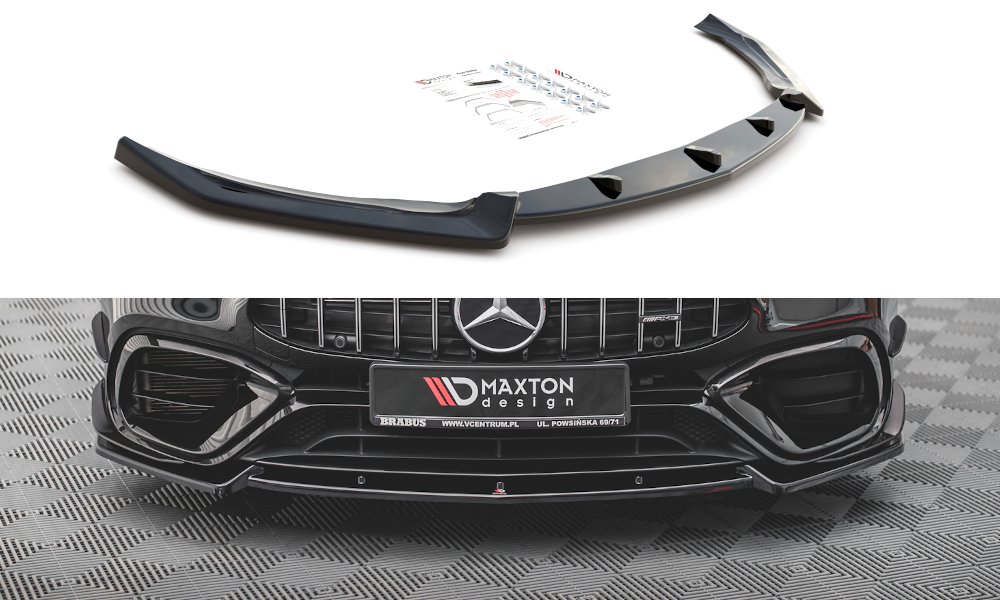 Street+ Spoilerlippe Front Ansatz V.2 passend für Mercedes-AMG CLA 45 Aero C118 schwarz Hochglanz – Ansicht 2