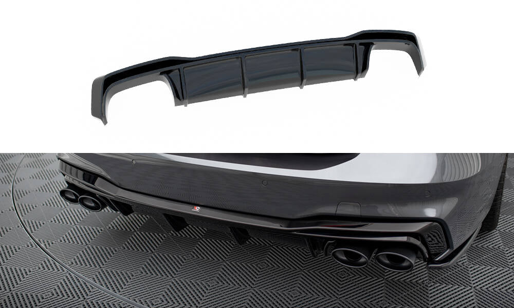 Diffusor Heck Ansatz passend für Audi A7 S-Line C8 / S7 C8 schwarz Hochglanz – Ansicht 2