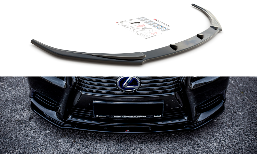 Street+ Spoilerlippe Front Ansatz passend für Lexus LS Mk4 Facelift schwarz Hochglanz – Ansicht 2