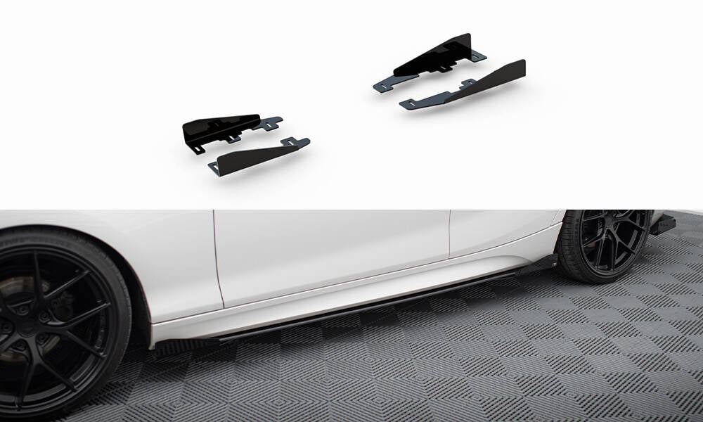 Seitenschweller Flaps passend für BMW 1er F20 M135i / M140i / M-Paket schwarz Hochglanz – Ansicht 2