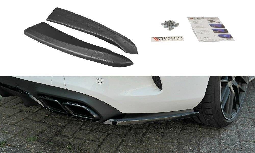 Heck Ansatz Flaps Diffusor passend für Mercedes C-Klasse C205 63 AMG Coupe schwarz Hochglanz – Ansicht 2