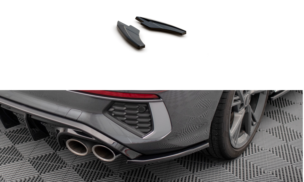 Heck Ansatz Flaps Diffusor V.2 passend für Audi S3 Limousine 8Y schwarz Hochglanz – Ansicht 2