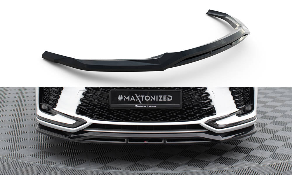 Street+ Spoilerlippe Front Ansatz passend für Lexus RX F-Sport Mk5 schwarz Hochglanz – Ansicht 2
