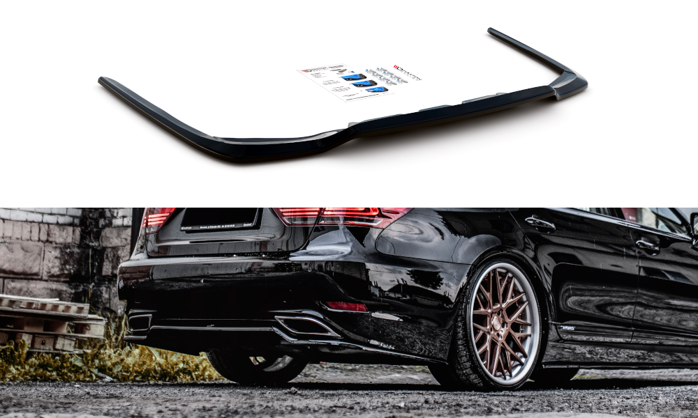 Heckansatz Lexus LS Mk4 Facelift schwarz Hochglanz – Ansicht 1