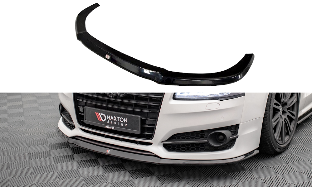 Street+ Spoilerlippe Front Ansatz V.2 passend für Audi S8 D4 FL schwarz Hochglanz – Ansicht 2
