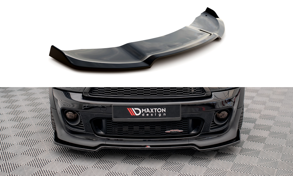 Street+ Spoilerlippe Front Ansatz V.2 passend für Mini Cooper John Cooper Works R56 schwarz Hochglanz – Ansicht 2