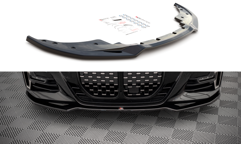 Street+ Spoilerlippe Front Ansatz V.3 passend für BMW 4er M-Paket / M440i G22 / G23 / G22 Facelift / G23 Facelift schwarz Hochglanz – Ansicht 2