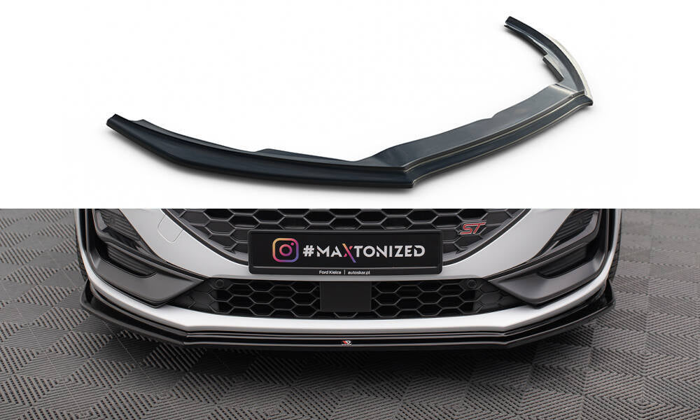 Street+ Spoilerlippe Front Ansatz V.4 passend für Ford Focus ST / ST-Line Mk4 Facelift schwarz Hochglanz – Ansicht 2