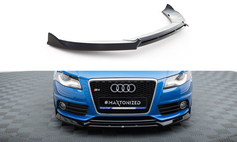 Street+ Spoilerlippe Front Ansatz V.3 passend für Audi S4 / A4 S-Line B8 schwarz Hochglanz – Ansicht 2