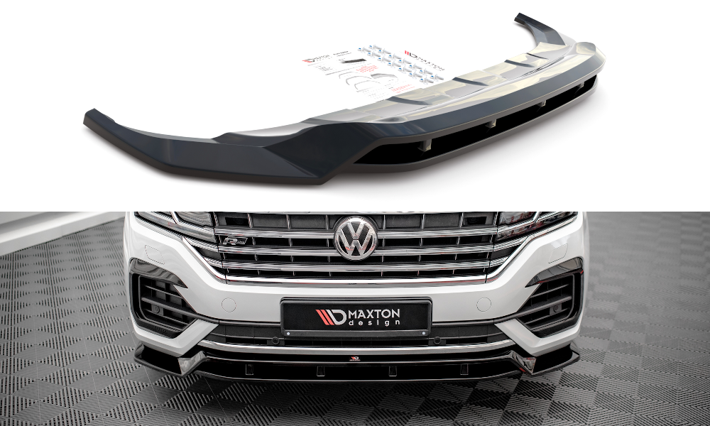 Street+ Spoilerlippe Front Ansatz passend für VW Touareg R-Line Mk3 schwarz Hochglanz – Ansicht 2