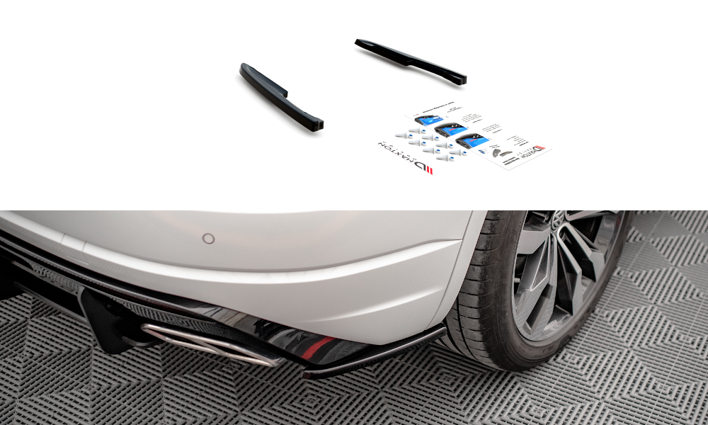 Heck Ansatz Flaps Diffusor passend für VW Touareg R-line Mk3 schwarz Hochglanz – Ansicht 2