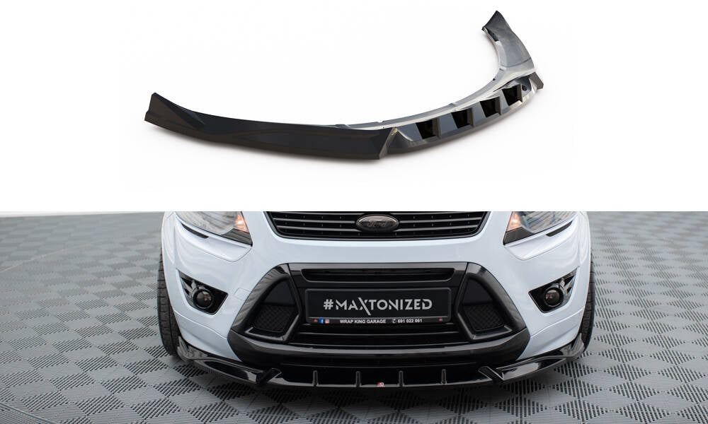 Street+ Spoilerlippe Front Ansatz passend für Ford Kuga ST Mk1 schwarz Hochglanz – Ansicht 2