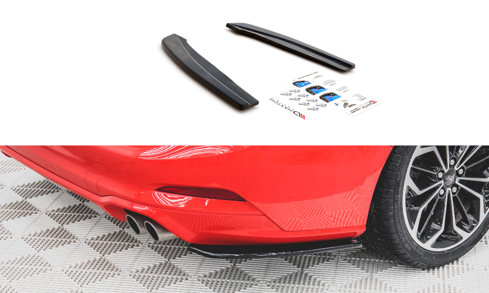 Heck Ansatz Flaps Diffusor V.1 passend für Ford Focus ST-Line Kombi Mk4 schwarz Hochglanz – Ansicht 2