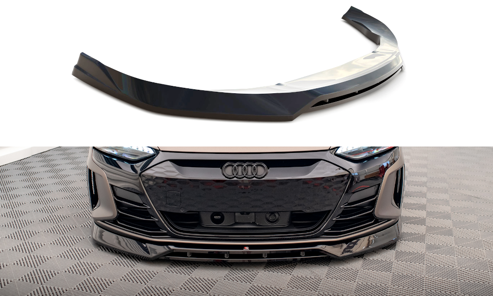 Street+ Spoilerlippe Front Ansatz V.3 passend für Audi e-Tron GT / RS GT Mk1 schwarz Hochglanz – Ansicht 2