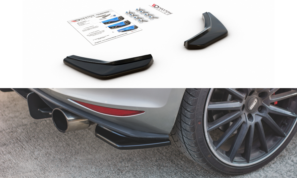 Heck Ansatz Flaps Diffusor V.2 passend für VW Golf 7 GTI  schwarz Hochglanz – Ansicht 2