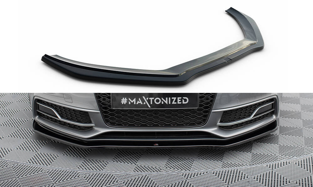 Street+ Spoilerlippe Front Ansatz V.2 passend für Audi S5 / A5 S-Line 8T Facelift schwarz Hochglanz – Ansicht 2