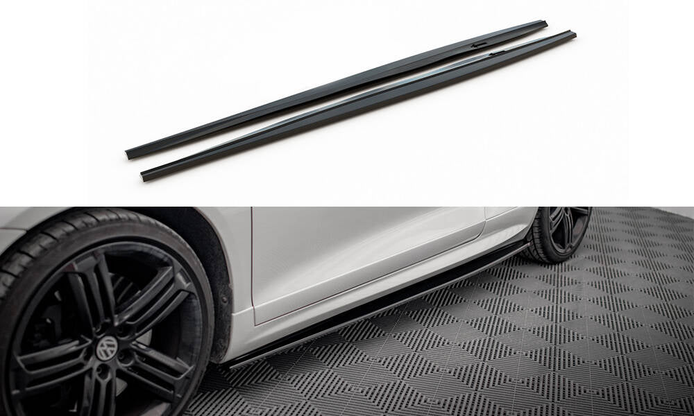 Street+ Seitenschweller Leisten passend für VW Scirocco R Mk3 / Mk3 Facelift schwarz Hochglanz – Ansicht 2