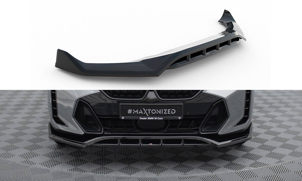 Street+ Spoilerlippe Front Ansatz V.2 passend für BMW X6 M-Paket G06 Facelift schwarz Hochglanz – Ansicht 2
