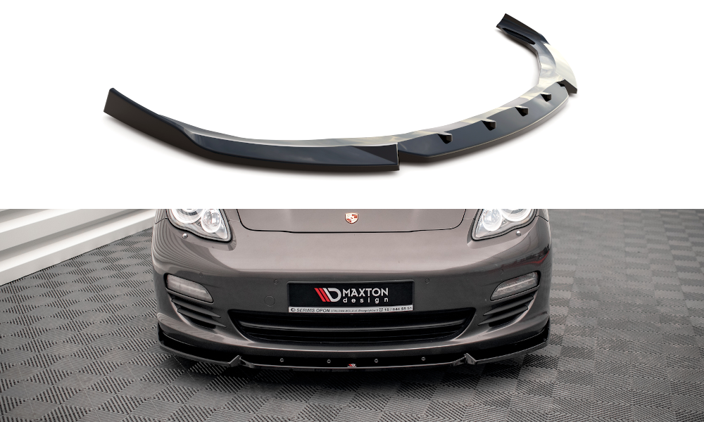 Street+ Spoilerlippe Front Ansatz V.2 passend für Porsche Panamera / Panamera Diesel 970 schwarz Hochglanz – Ansicht 2