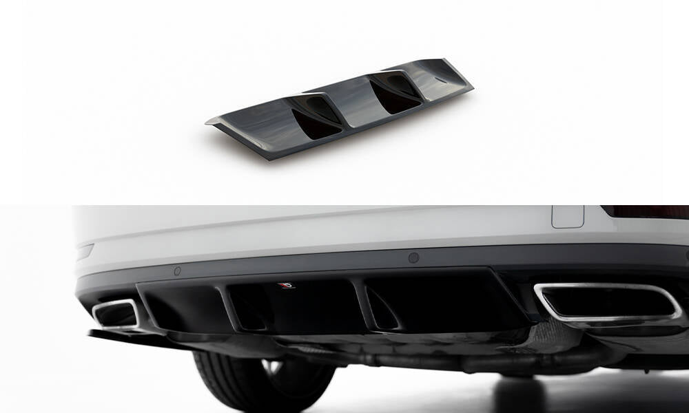 Diffusor Heck Ansatz V.1 passend für Skoda Superb Liftback / Combi Mk3 schwarz Hochglanz – Ansicht 2