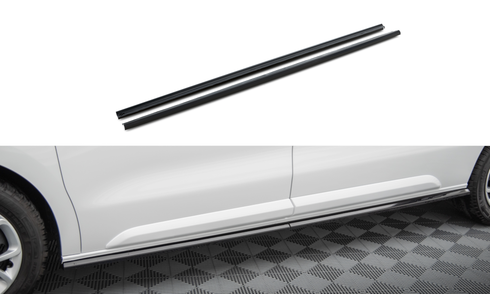 Street+ Seitenschweller Leisten passend für Peugeot Expert l2 /l3 Mk3 schwarz Hochglanz – Ansicht 2