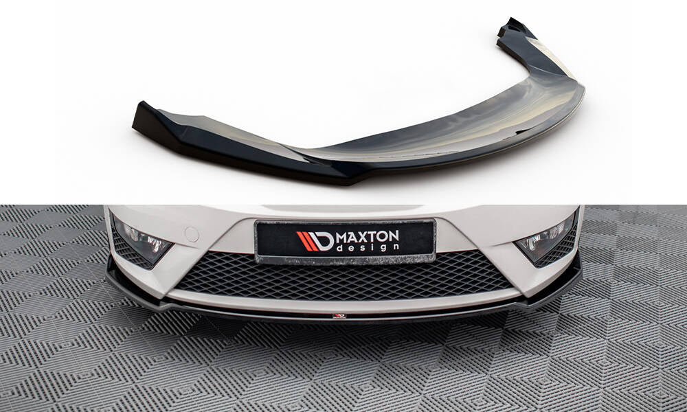 Street+ Spoilerlippe Front Ansatz V.1 passend für Seat Ibiza FR SC Mk4 Facelift schwarz Hochglanz – Ansicht 2