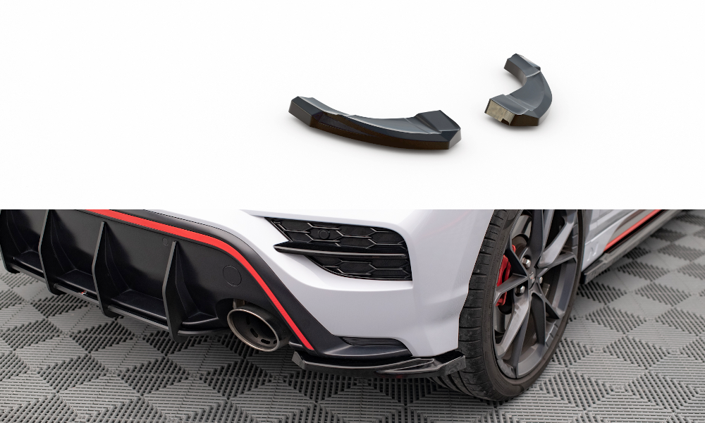 Heck Ansatz Flaps Diffusor V.1 passend für Hyundai Kona Mk1 schwarz Hochglanz – Ansicht 2