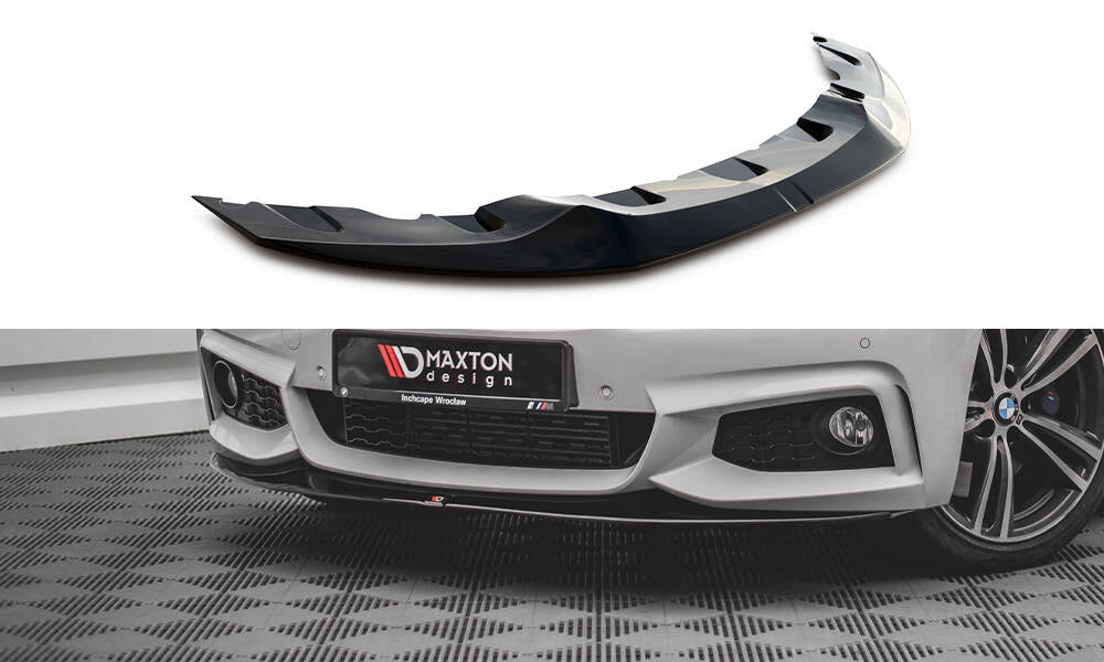 Street+ Spoilerlippe Front Ansatz V.2 passend für BMW 4er Coupe / Gran Coupe / Cabrio M-Paket F32 / F36 / F33 schwarz Hochglanz – Ansicht 2