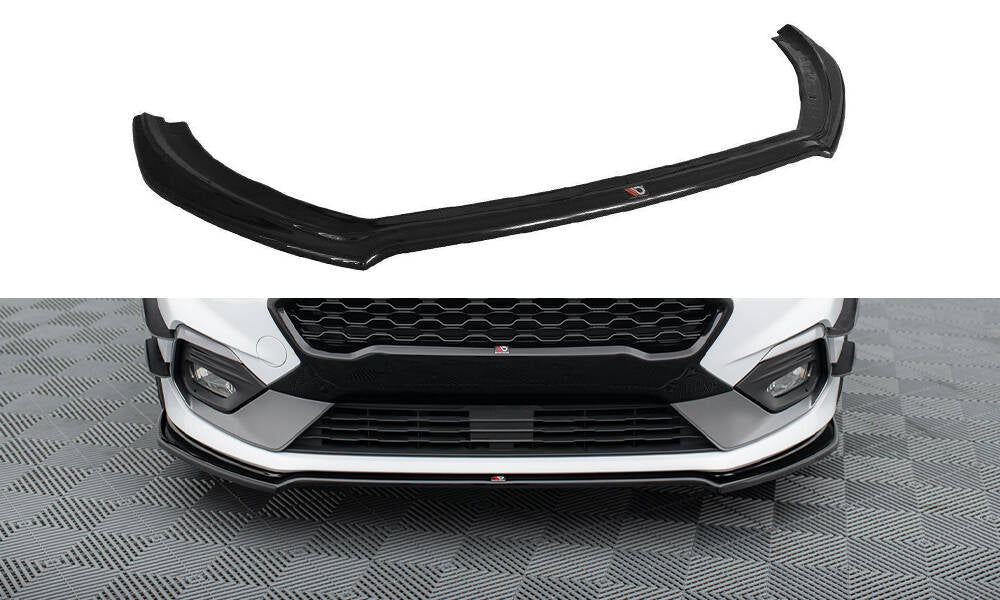Street+ Spoilerlippe Front Ansatz V.1 passend für Ford Fiesta Mk8 ST / ST-Line schwarz Hochglanz – Ansicht 2