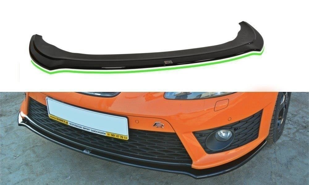 Street+ Spoilerlippe Front Ansatz V.2 passend für SEAT LEON MK2 CUPRA / FR Facelift schwarz Hochglanz – Ansicht 2