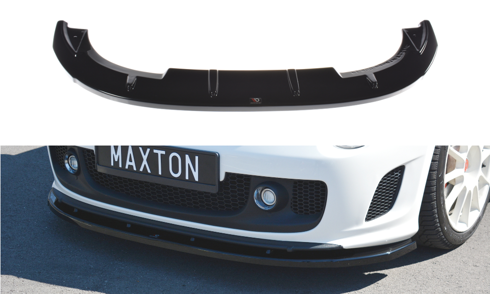 Street+ Spoilerlippe Front Ansatz V.2 passend für Abarth  500 Mk1 schwarz Hochglanz – Ansicht 2