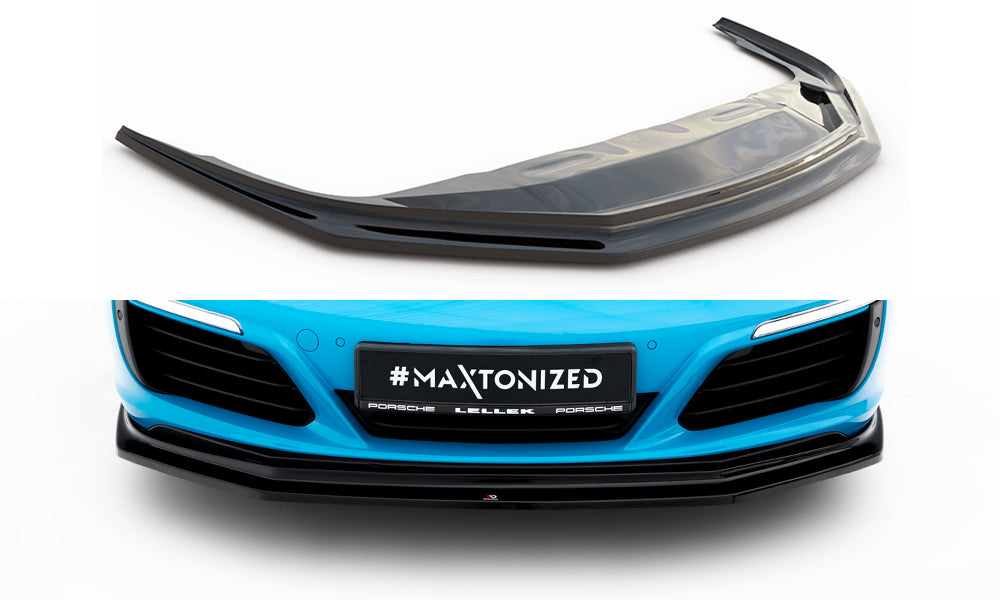 Street+ Spoilerlippe Front Ansatz V.2 passend für Porsche 911 Carrera 991 Facelift schwarz Hochglanz – Ansicht 2