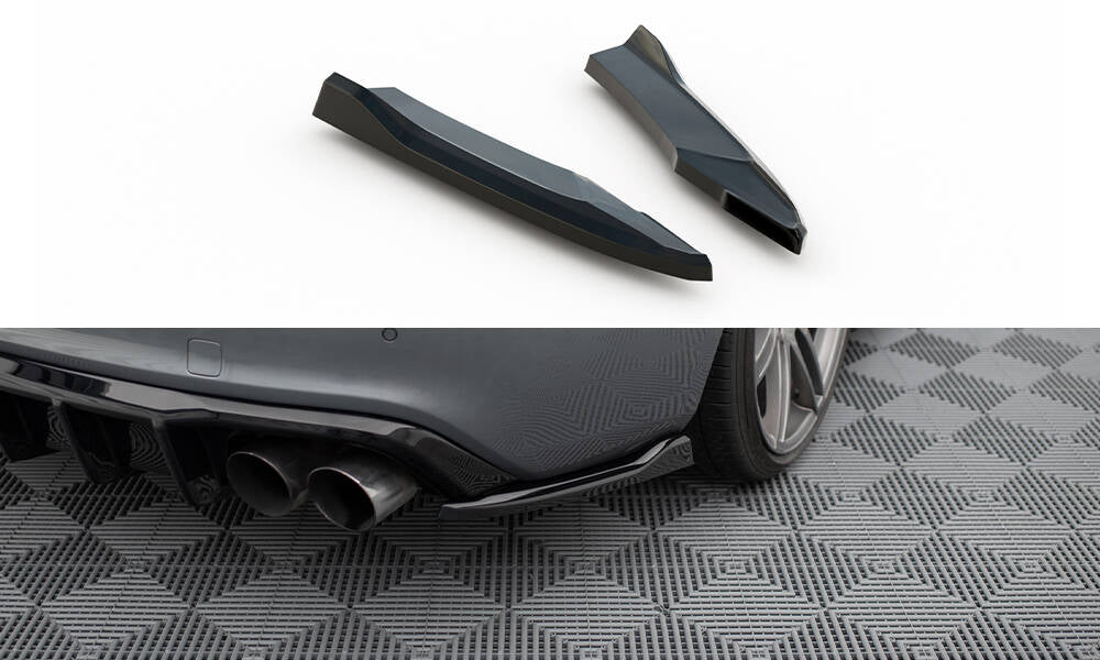 Heck Ansatz Flaps Diffusor passend für Audi S5 / A5 S-Line 8T Facelift schwarz Hochglanz – Ansicht 2