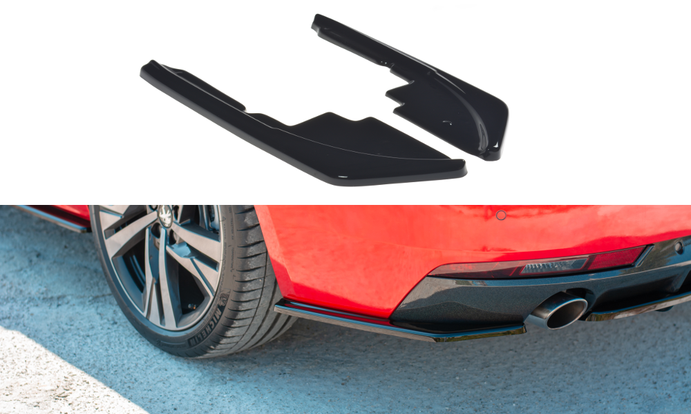 Heck Ansatz Flaps Diffusor passend für Peugeot 508 Benzin Mk2 schwarz Hochglanz – Ansicht 2