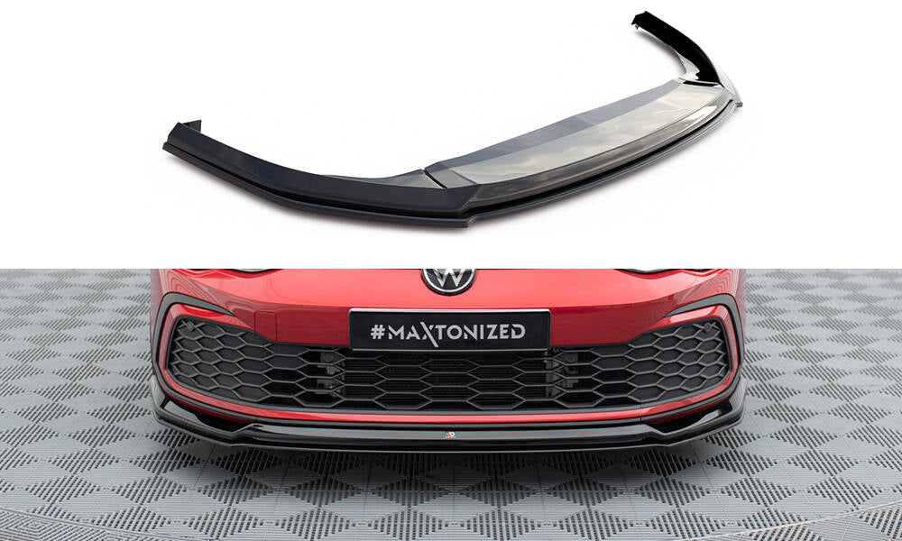 Street+ Spoilerlippe Front Ansatz V.6 passend für VW Golf GTI / GTE / GTD / R-Line Mk8 schwarz Hochglanz – Ansicht 2