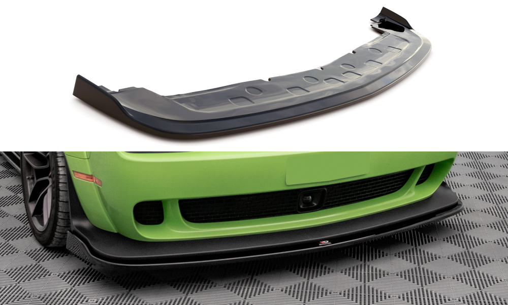 Street+ Spoilerlippe Front Ansatz passend für Dodge Challenger SRT Hellcat Widebody Mk3 schwarz Hochglanz – Ansicht 2