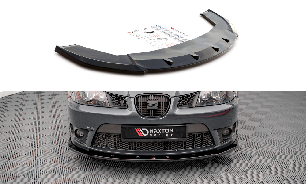 Street+ Spoilerlippe Front Ansatz V.1 passend für Seat Ibiza Cupra Mk3 schwarz Hochglanz – Ansicht 2