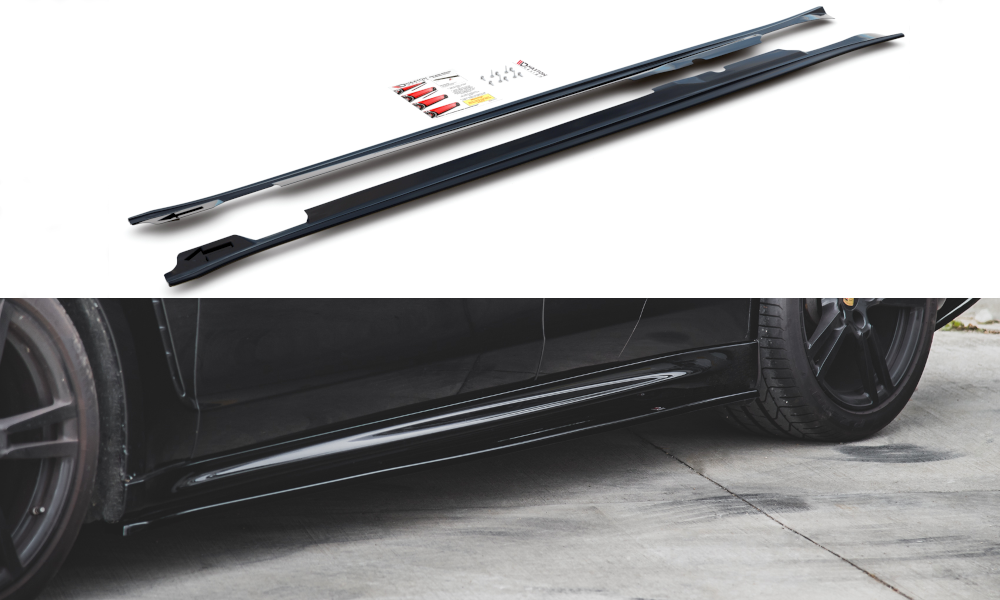 Street+ Seitenschweller Leisten V.2 passend für Porsche Panamera Turbo 970 Facelift schwarz Hochglanz – Ansicht 2