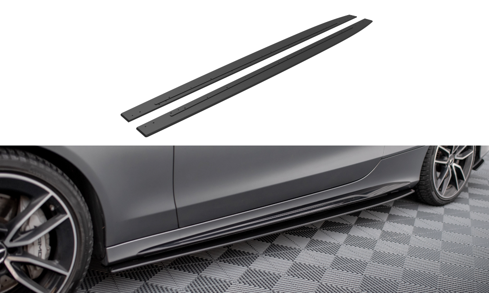 Street Pro Street+ Seitenschweller Leisten passend für Mercedes-AMG C43 Coupe / Cabrio C205  Facelift / A205 Facelift – Ansicht 2