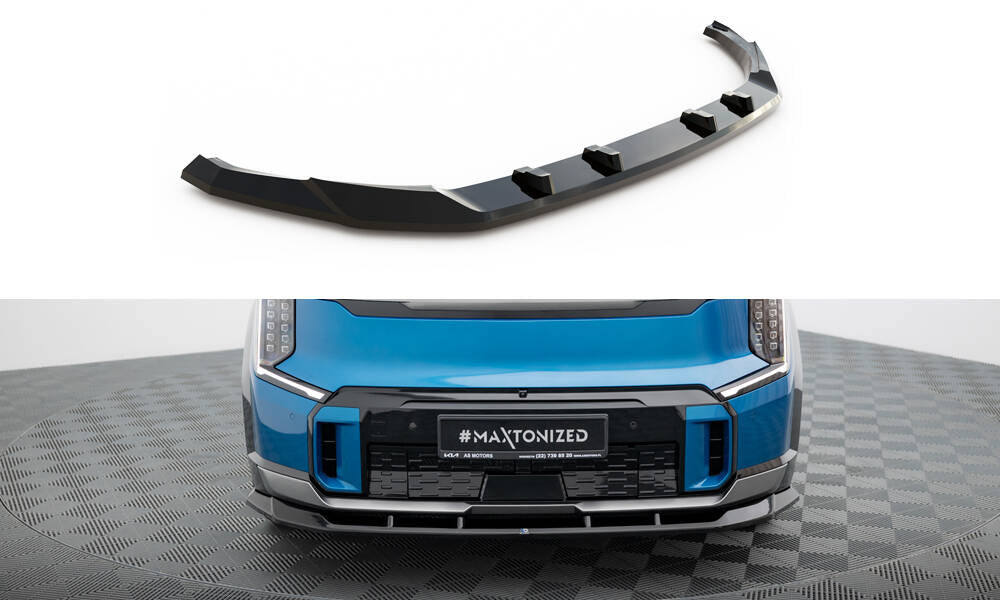 Street+ Spoilerlippe Front Ansatz passend für Kia EV9 GT-Line Mk1 schwarz Hochglanz – Ansicht 2