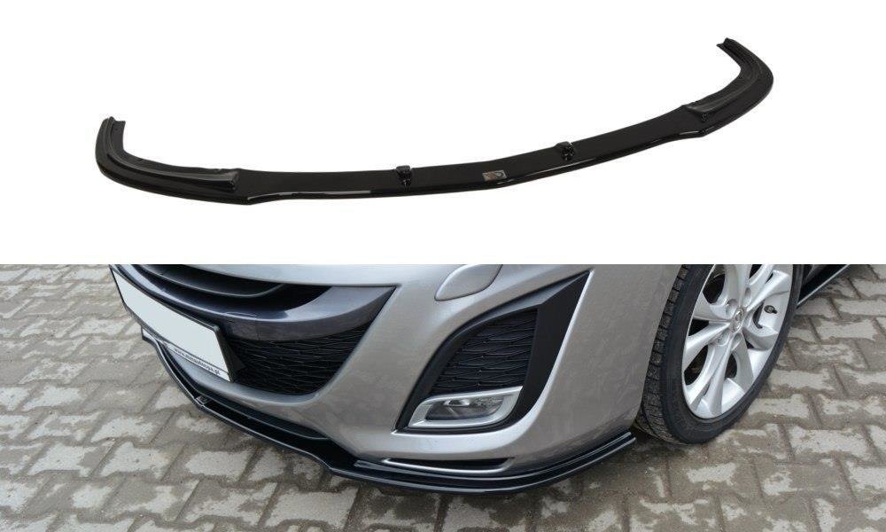 Street+ Spoilerlippe Front Ansatz passend für MAZDA 3 MK2 SPORT (vor Facelift) schwarz Hochglanz – Ansicht 2