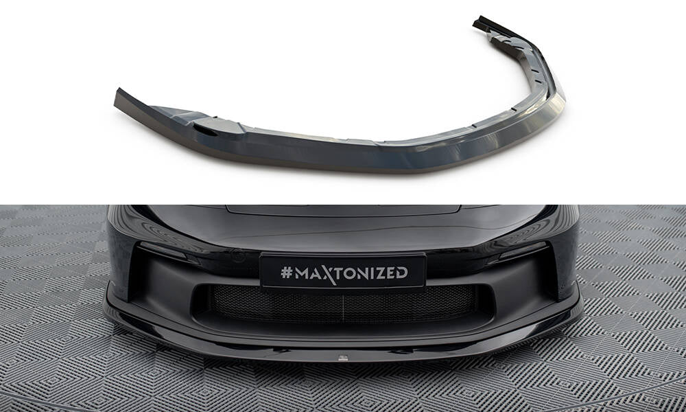 Street+ Spoilerlippe Front Ansatz passend für Porsche 911 992 GT3 schwarz Hochglanz – Ansicht 2