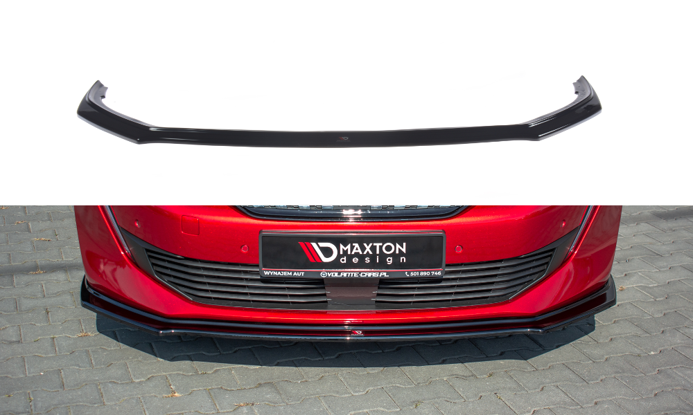 Street+ Spoilerlippe Front Ansatz V.2 passend für Peugeot 508 Mk2 schwarz Hochglanz – Ansicht 2